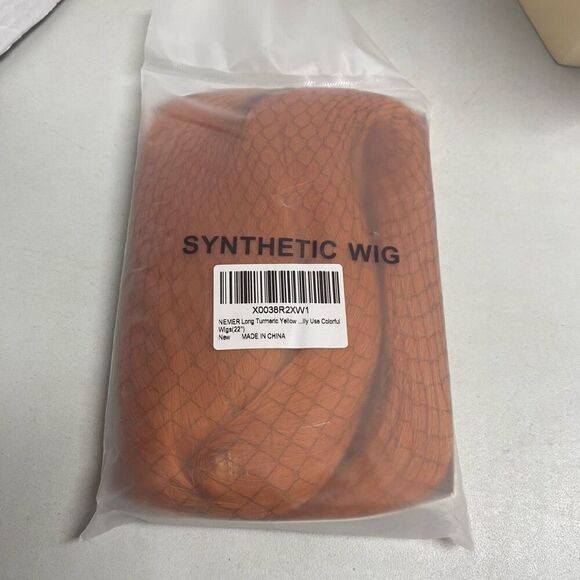 NEMER Long 22” Synthetic Lace Front Turmeric Yellow Orange Wig - Picture 8 of 12